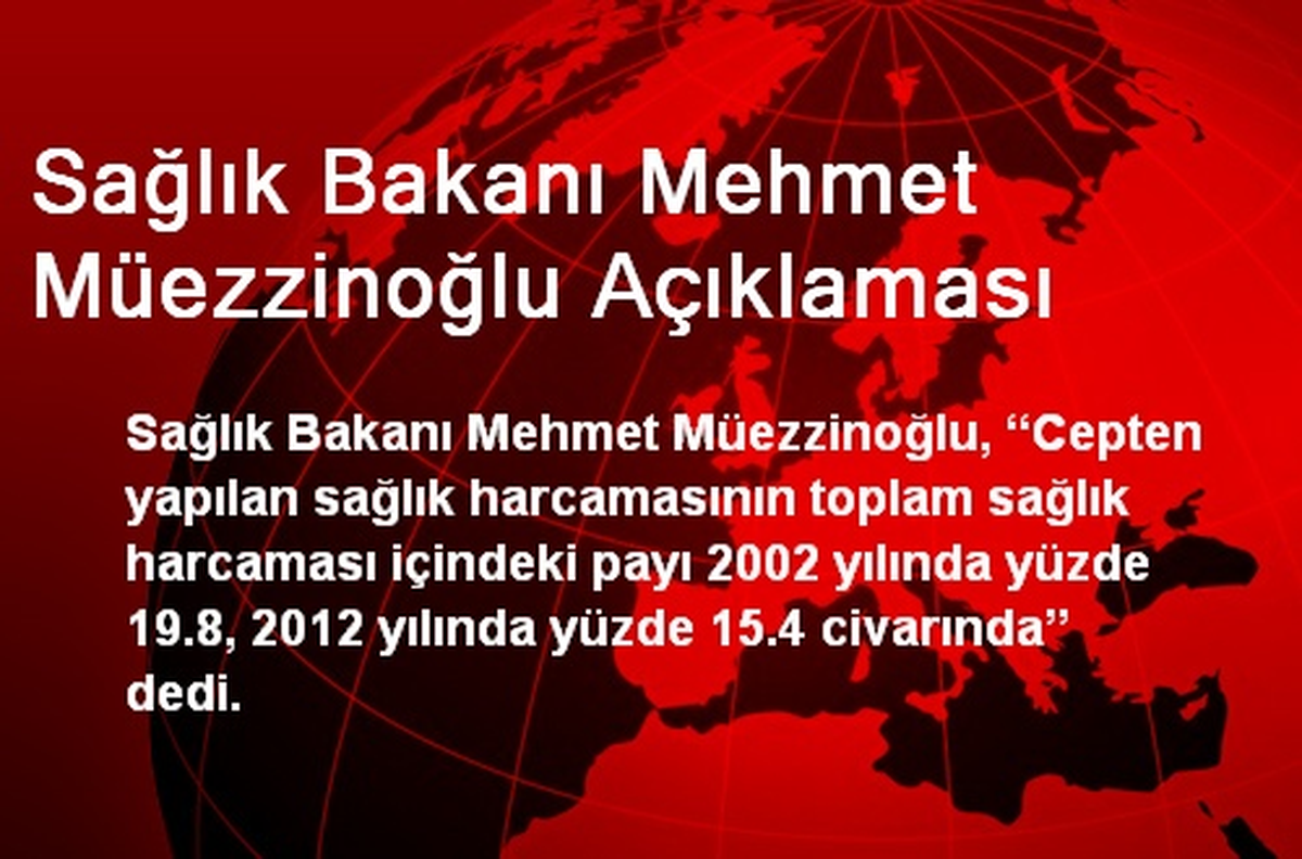 Sağlık Bakanı Mehmet Müezzinoğlu Açıklaması
