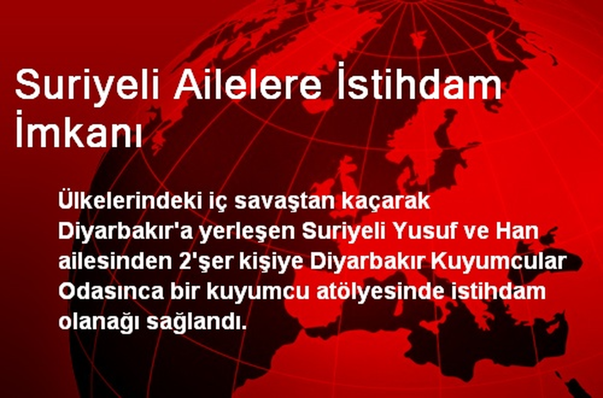 Diyarbakır\'da Suriyeli Ailelere İstihdam İmkanı Sağlanıyor