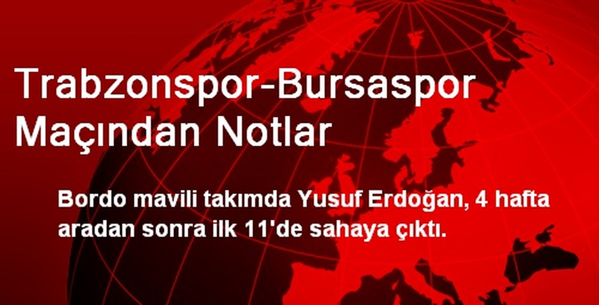 Trabzonspor\'da Yusuf Erdoğan İlk 11\'de Sahaya Çıktı