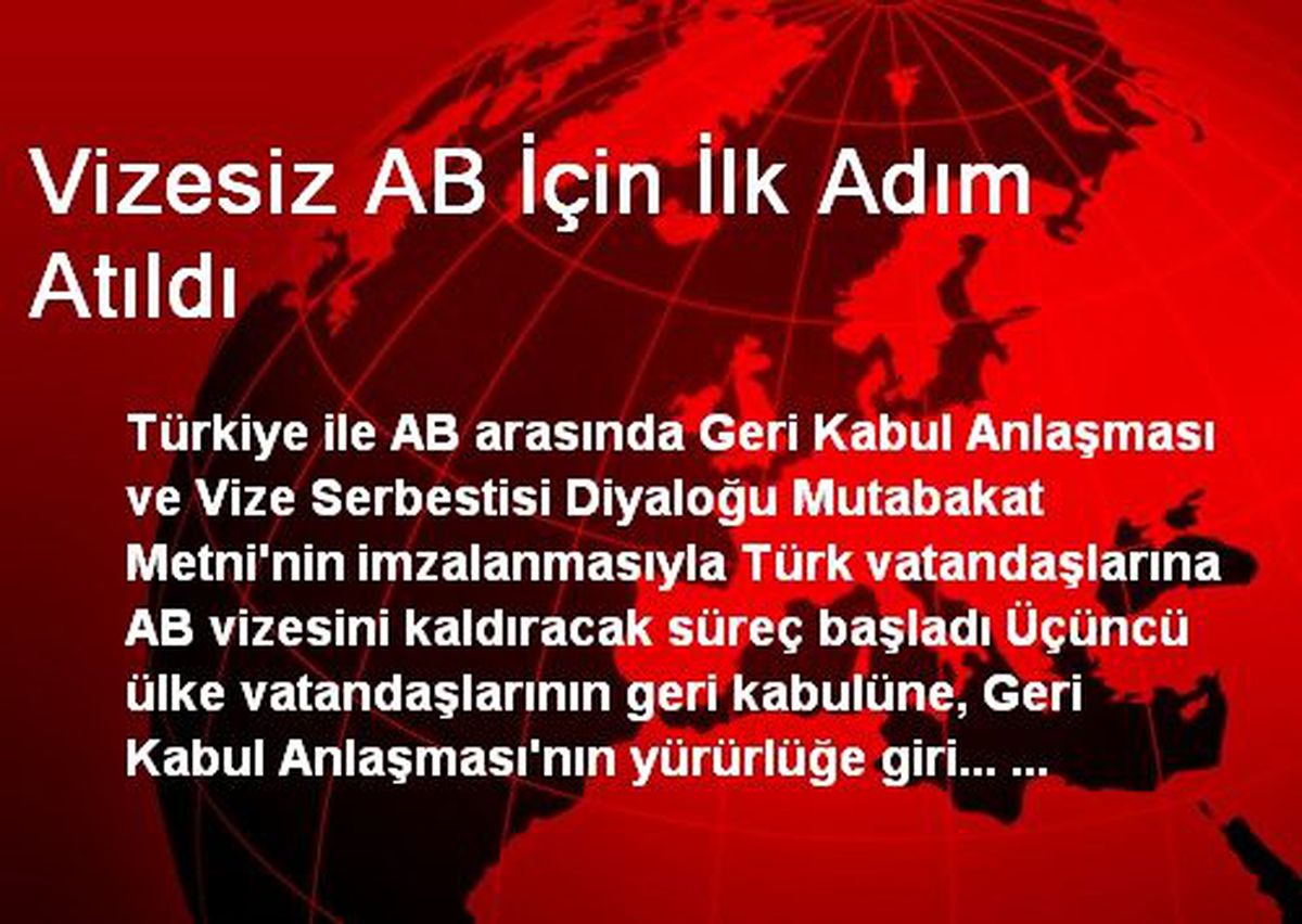 Vizesiz AB İçin İlk Adım Atıldı