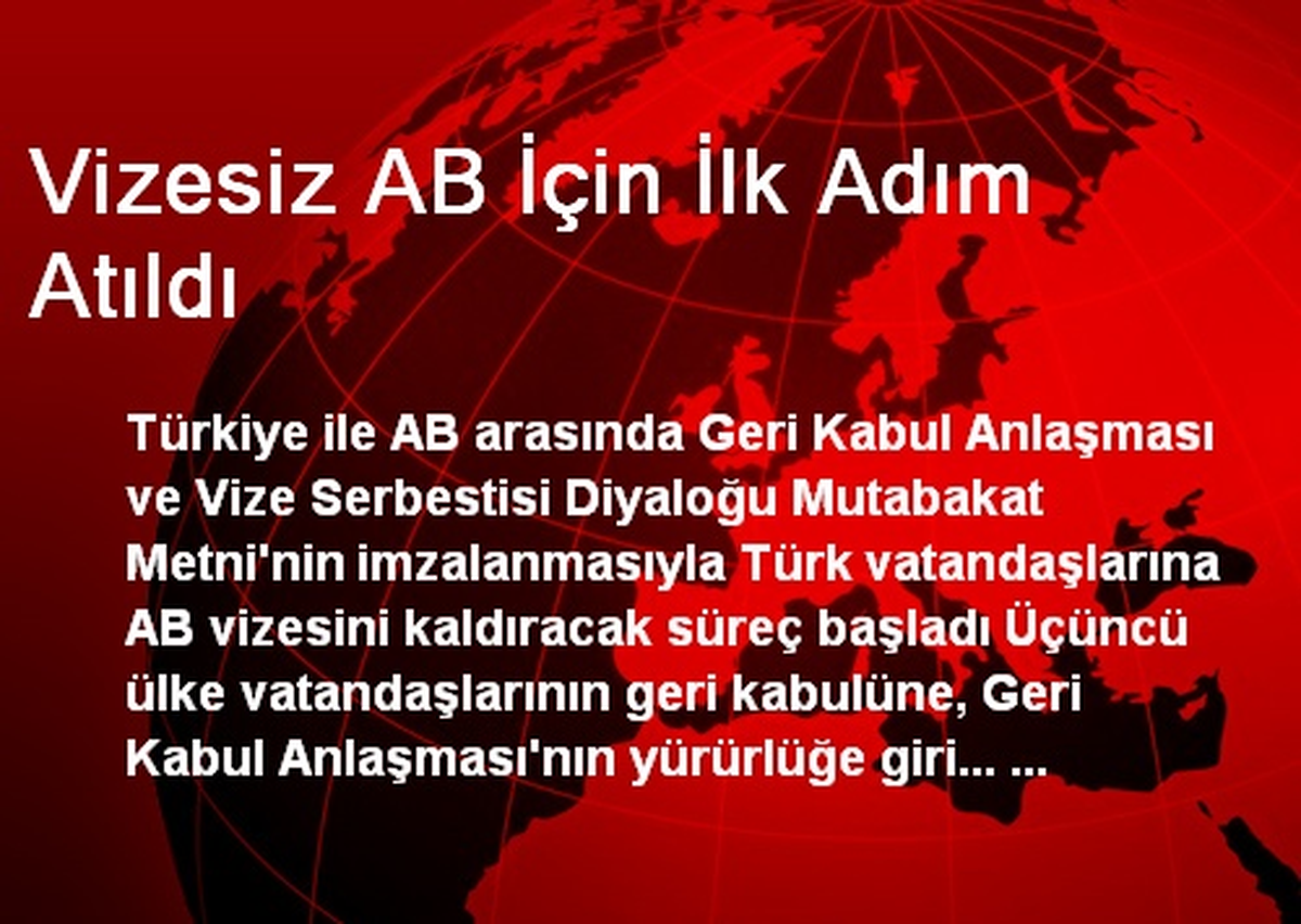 Vizesiz AB İçin İlk Adım Atıldı