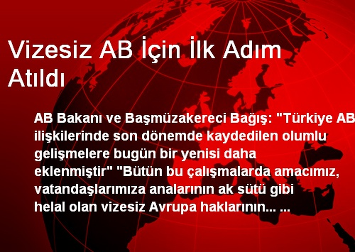 Vizesiz AB İçin İlk Adım Atıldı