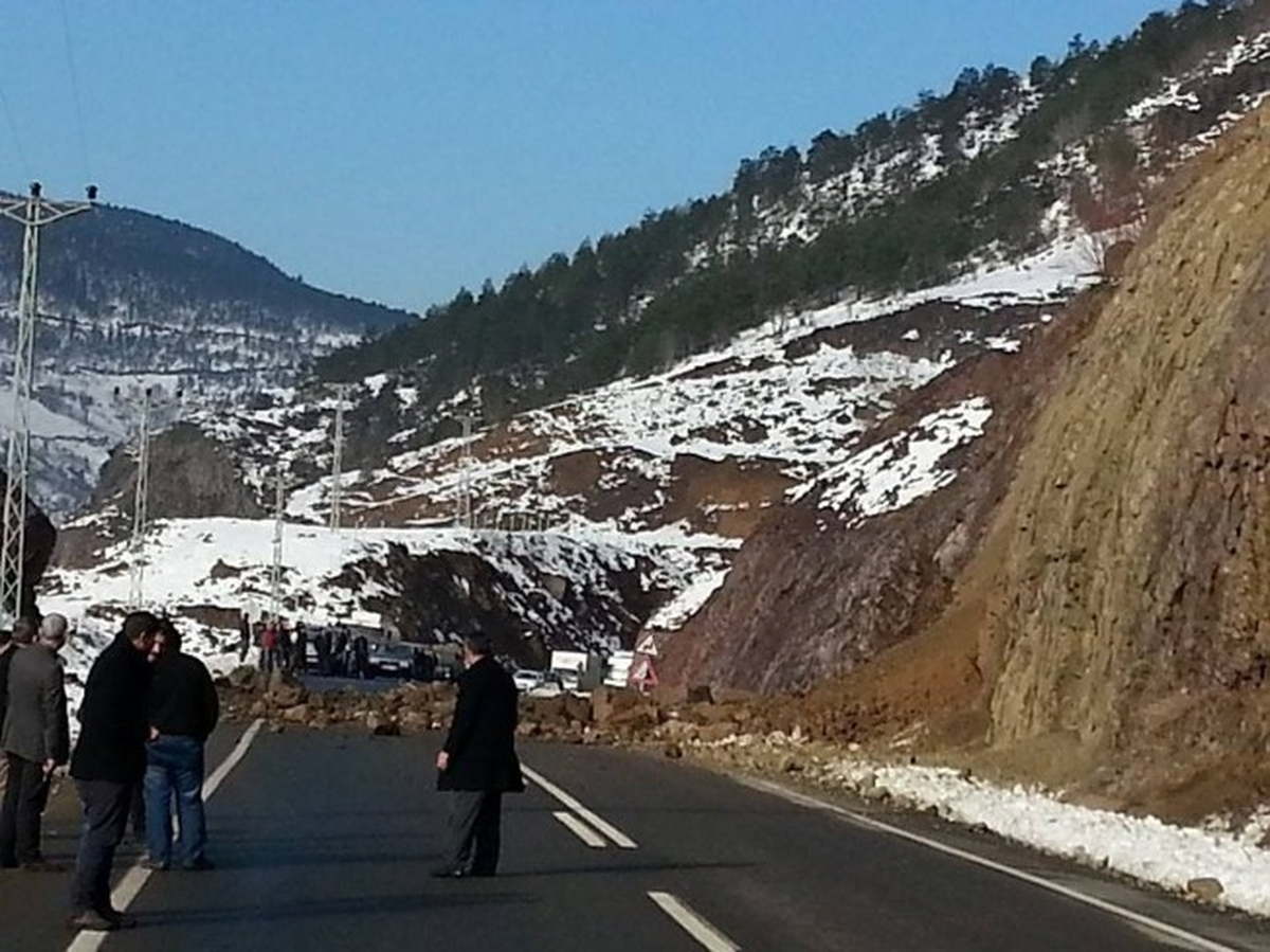 Artvin-Borçka Karayolu\'nda Heyelan