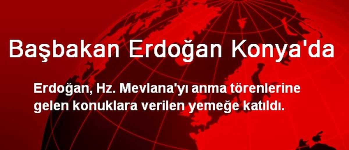 Başbakan Erdoğan Konya\'da Misafirlerle Yemeğe Katıldı