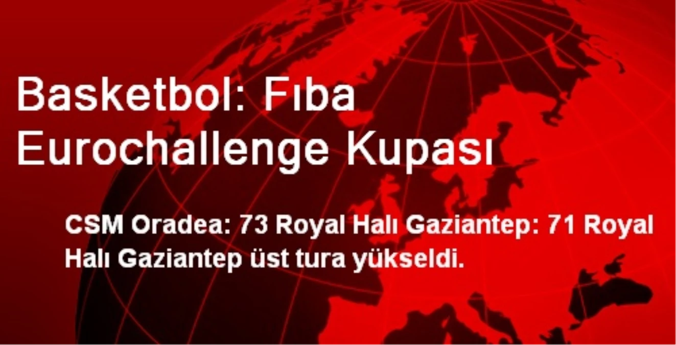 Basketbol: Fıba Eurochallenge Kupası