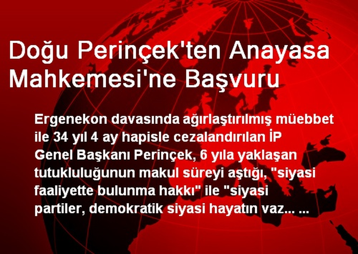 Doğu Perinçek\'ten Anayasa Mahkemesi\'ne Başvuru