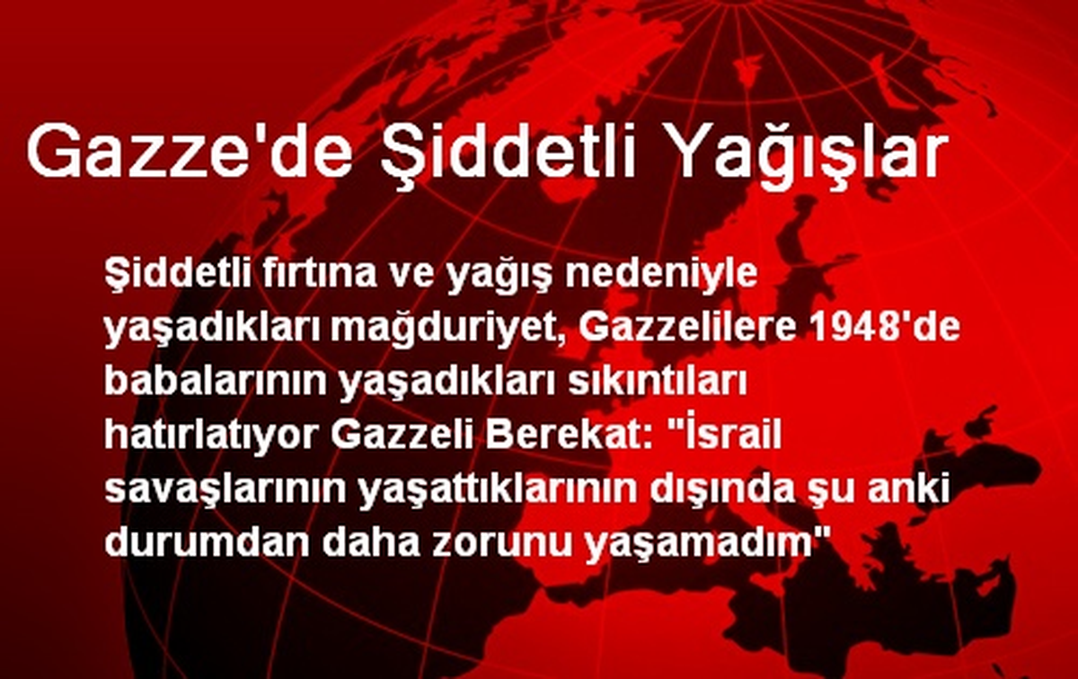 Gazze\'de Şiddetli Yağışlar