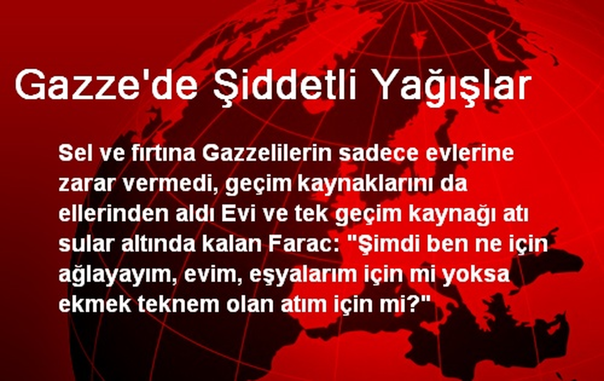 Gazze\'de Şiddetli Yağışlar