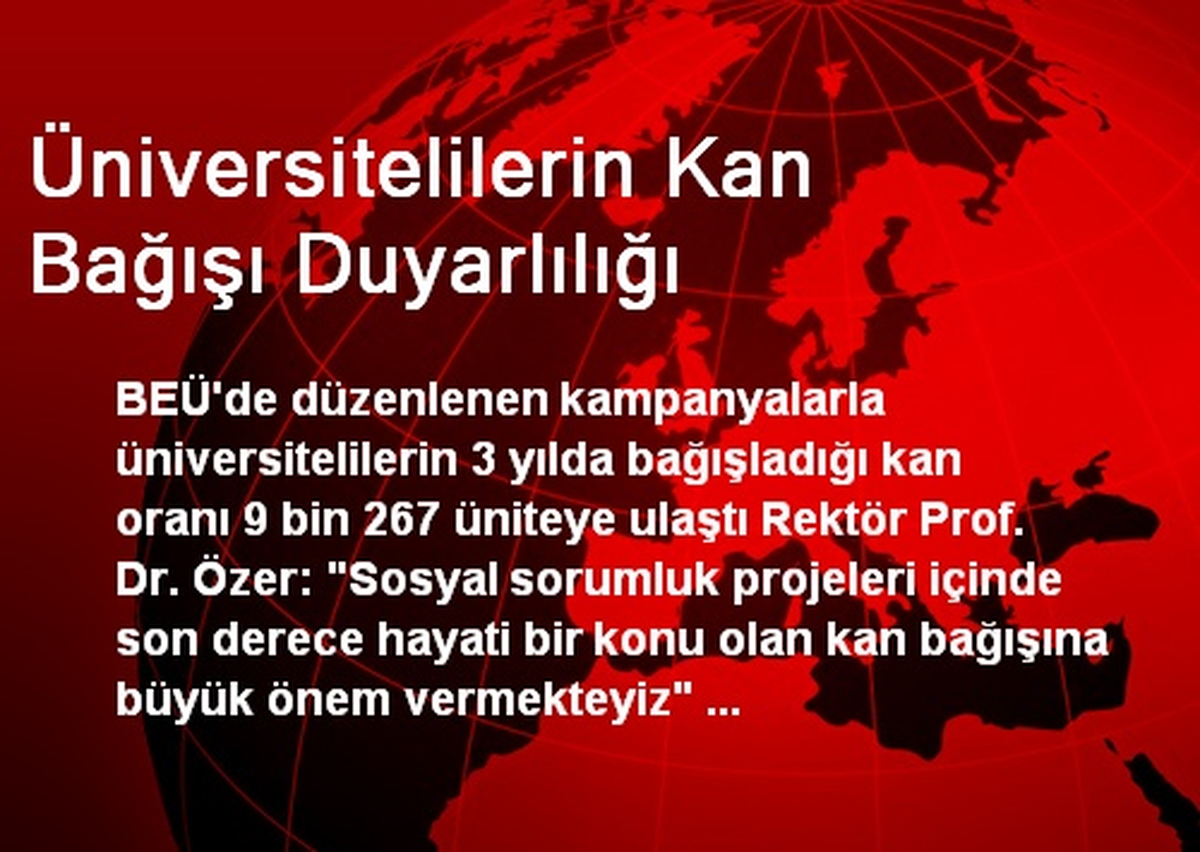 Üniversitelilerin Kan Bağışı Duyarlılığı