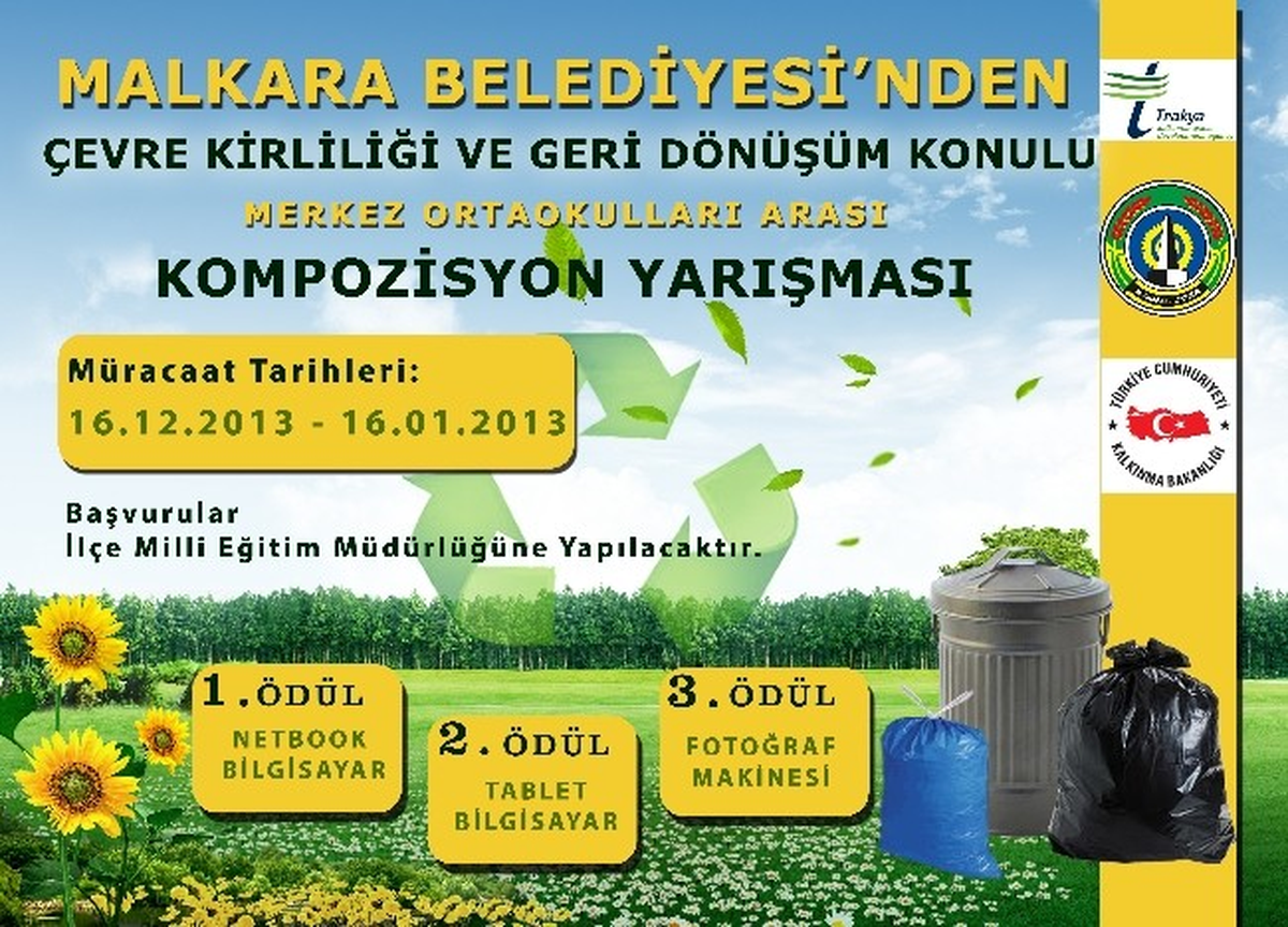 Malkara'da Çevre Kirliliği ve Geri Dönüşüm Konulu Kompozisyon Yarışması Düzenlenecek