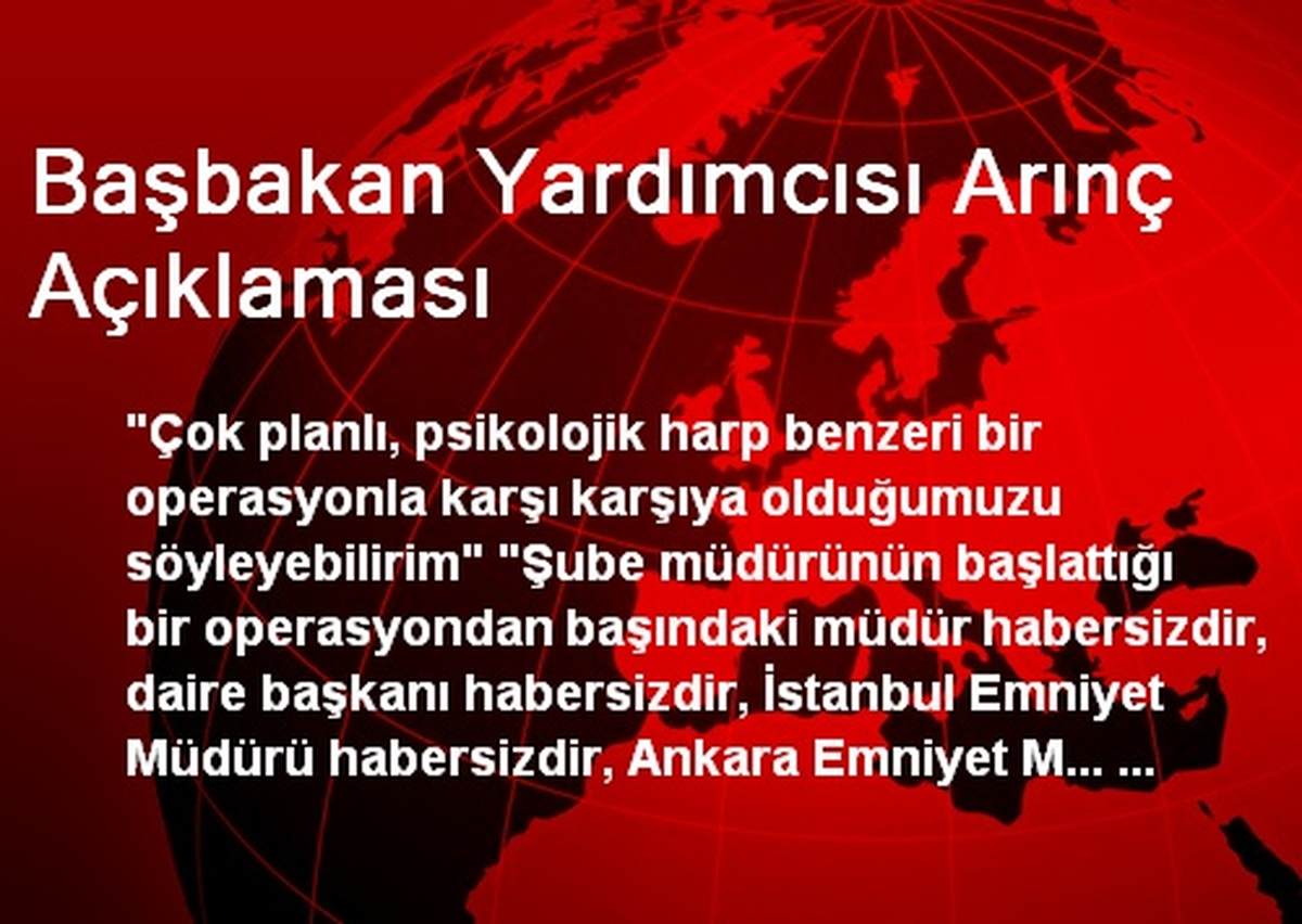 Başbakan Yardımcısı Arınç Açıklaması