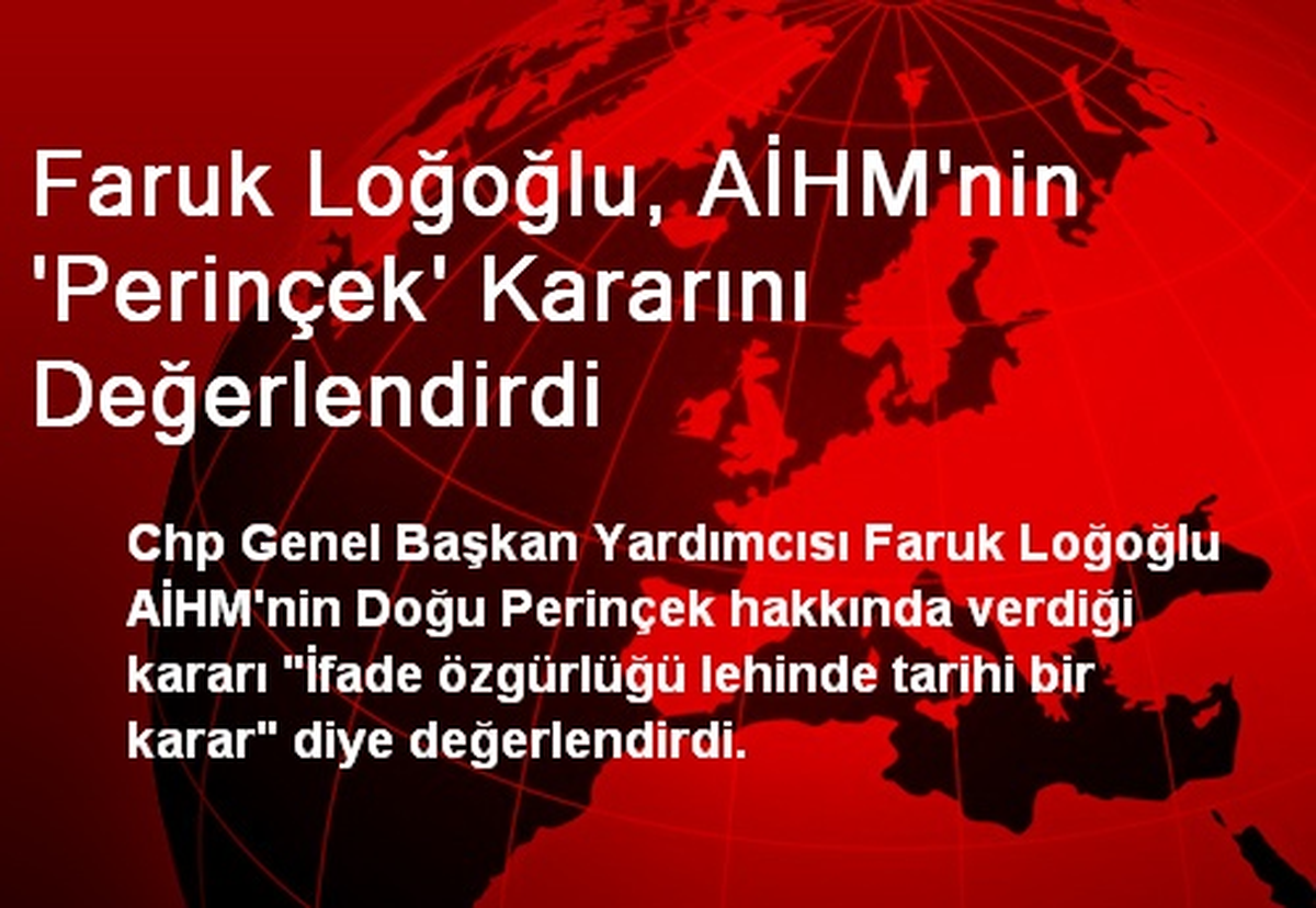 Faruk Loğoğlu, AİHM\'nin \'Perinçek\' Kararını Değerlendirdi