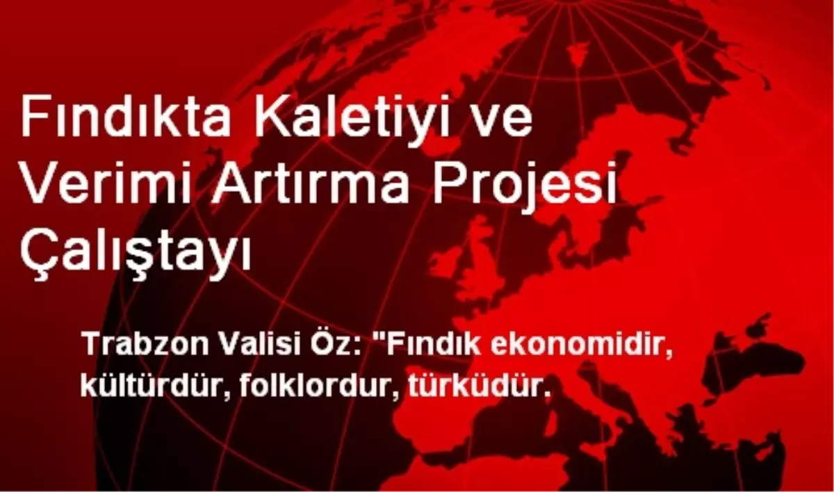 Fındıkta Kaletiyi ve Verimi Artırma Projesi Çalıştayı