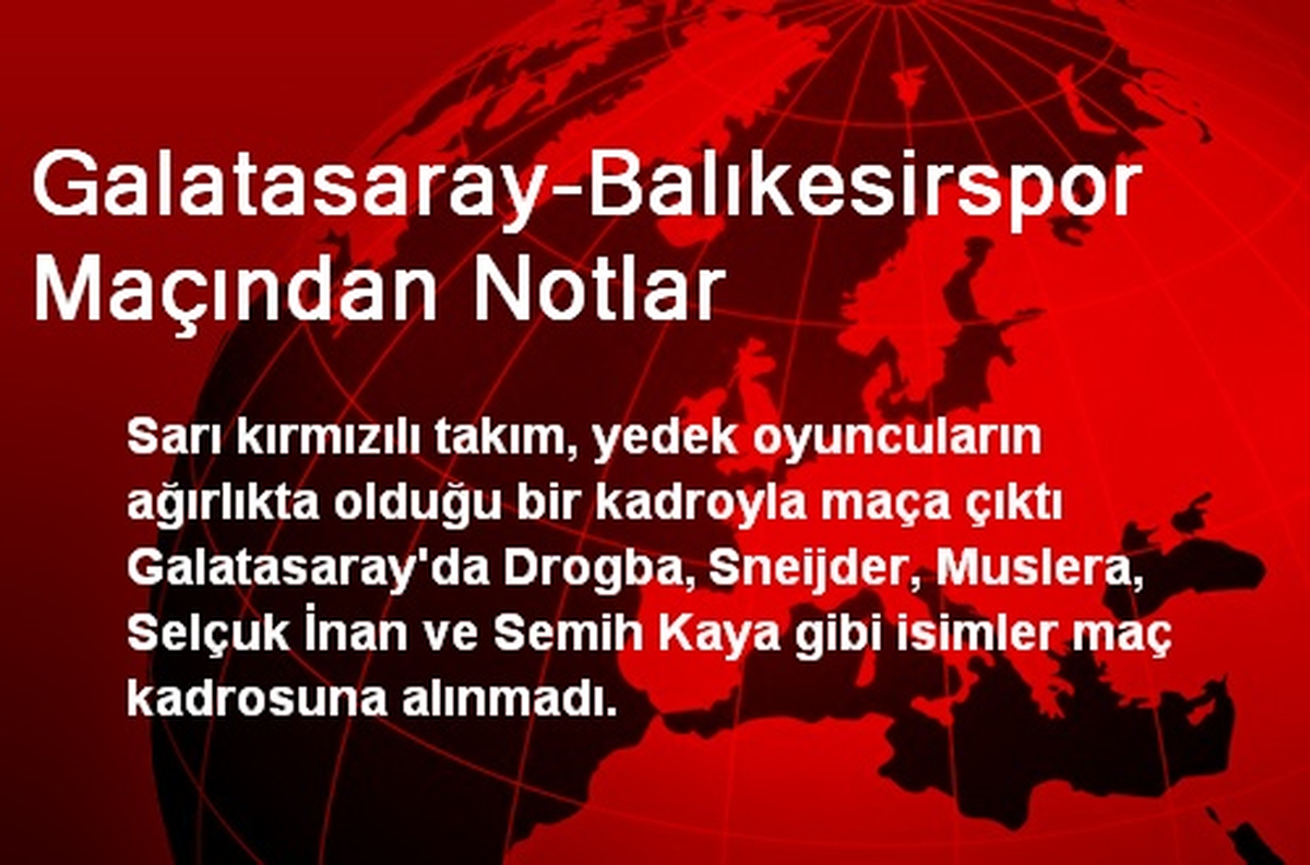 Galatasaray-Balıkesirspor Maçından Notlar
