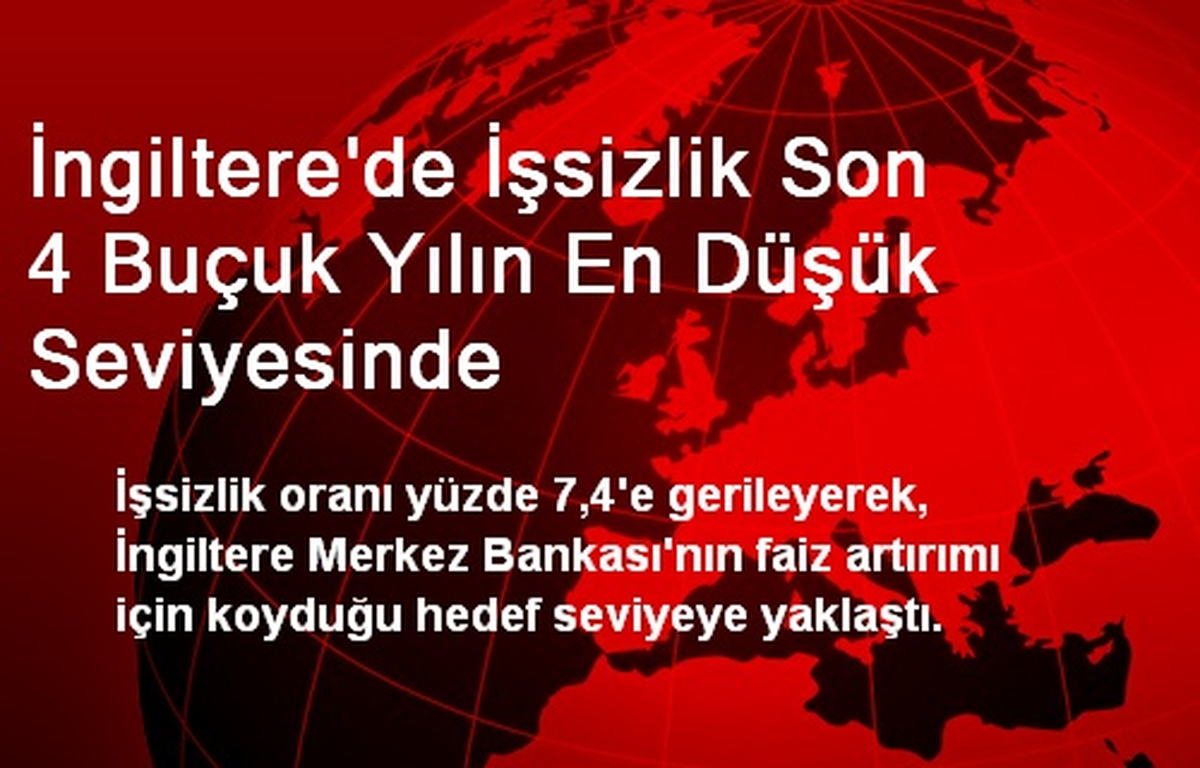 İşsizlik Son 4 Buçuk Yılın En Düşük Seviyesinde
