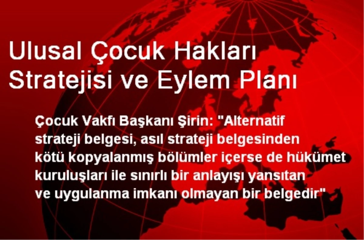 Ulusal Çocuk Hakları Stratejisi ve Eylem Planı