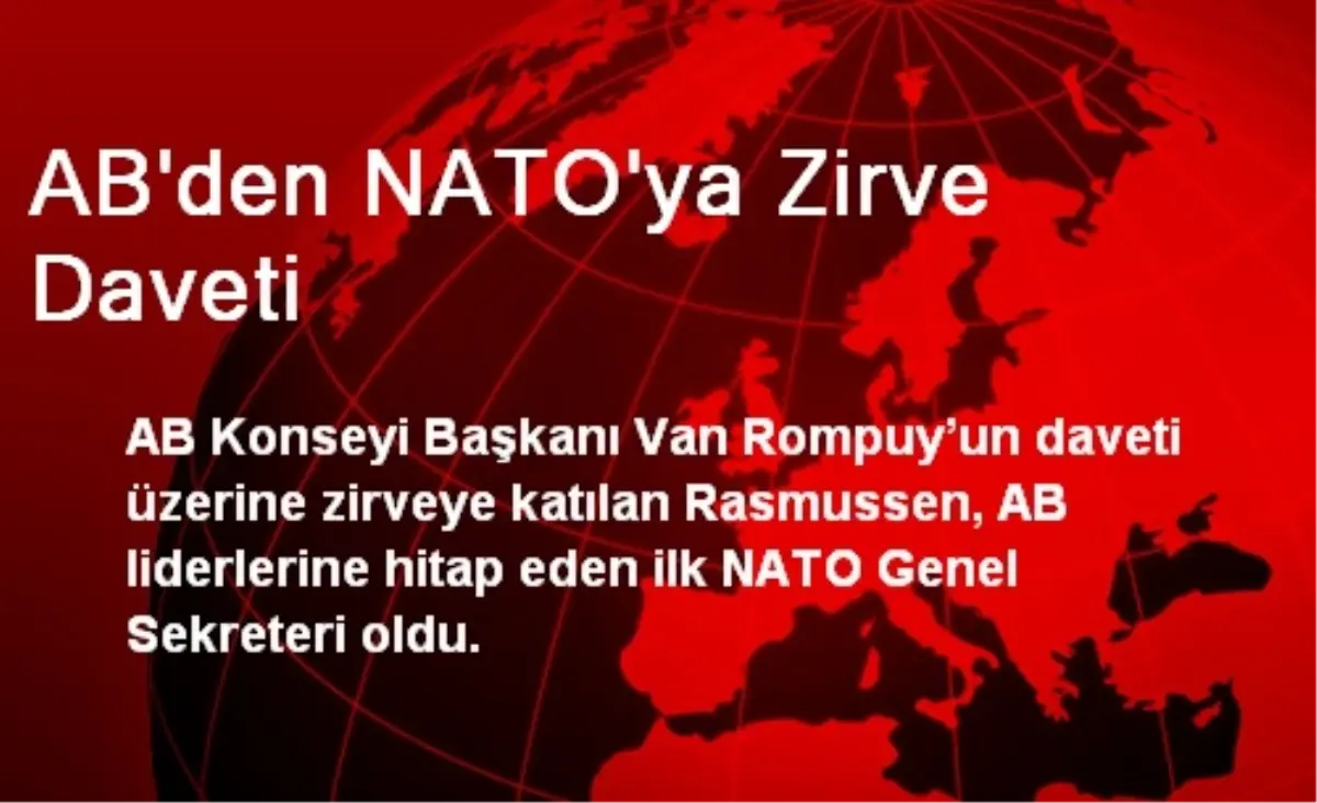 AB\'den NATO\'ya Zirve Daveti