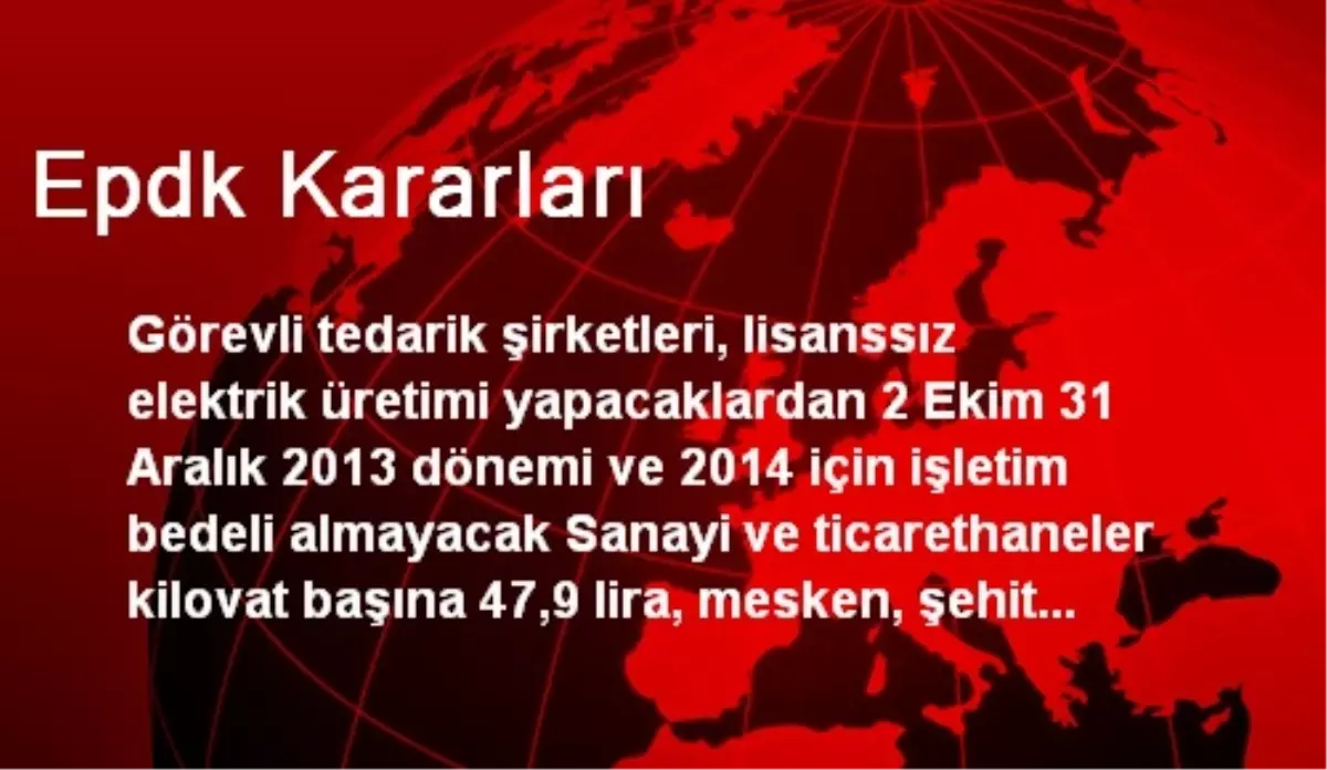 Epdk Kararları