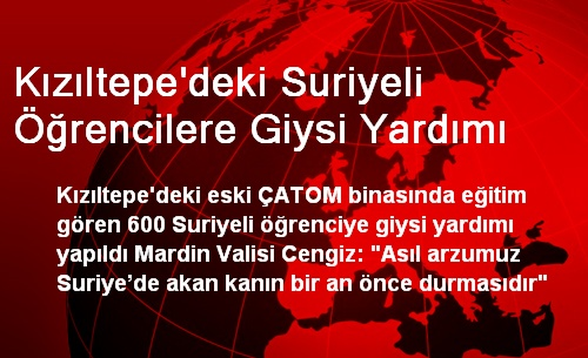 Kızıltepe\'deki Suriyeli Öğrencilere Giysi Yardımı