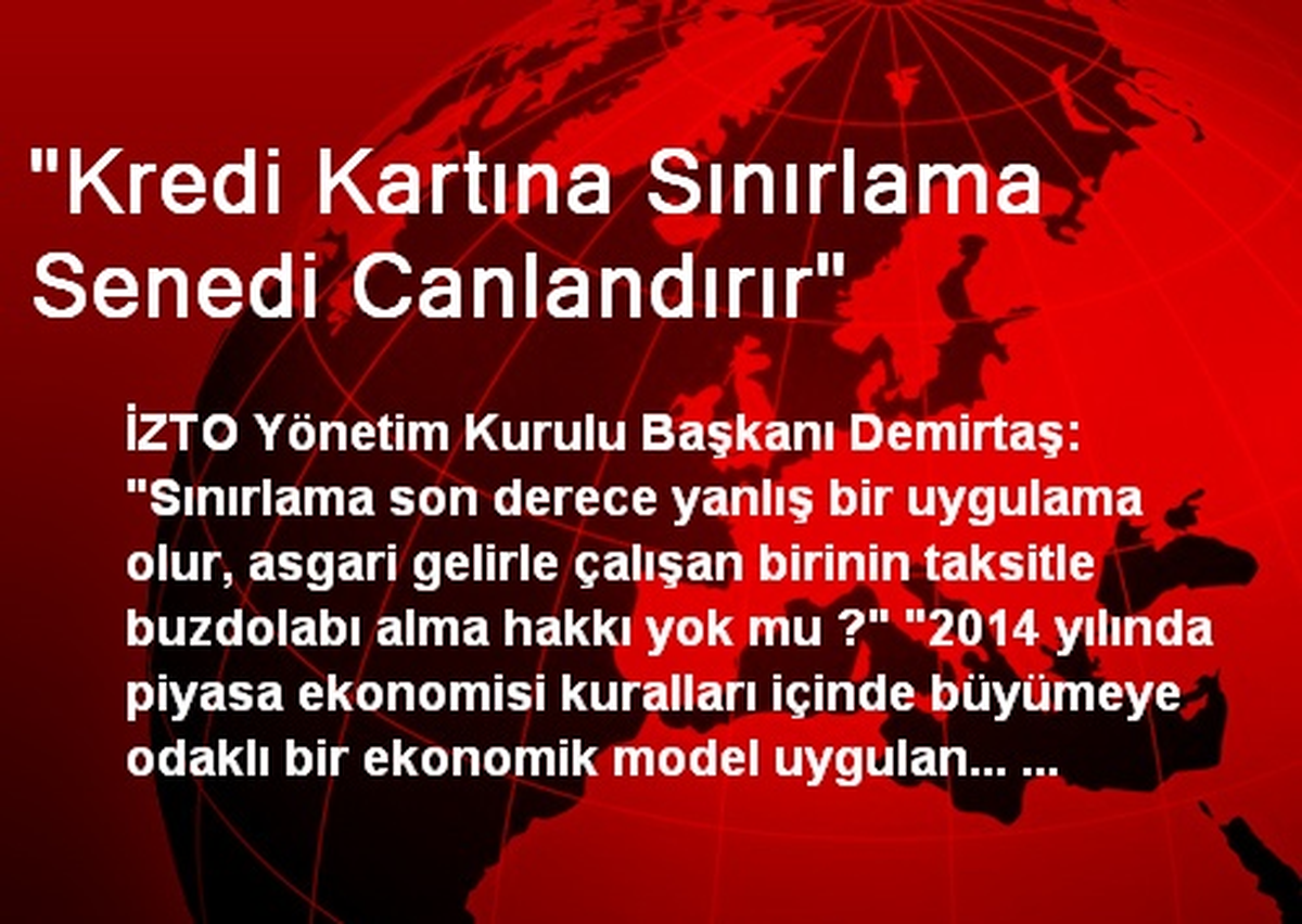 "Kredi Kartına Sınırlama Senedi Canlandırır"