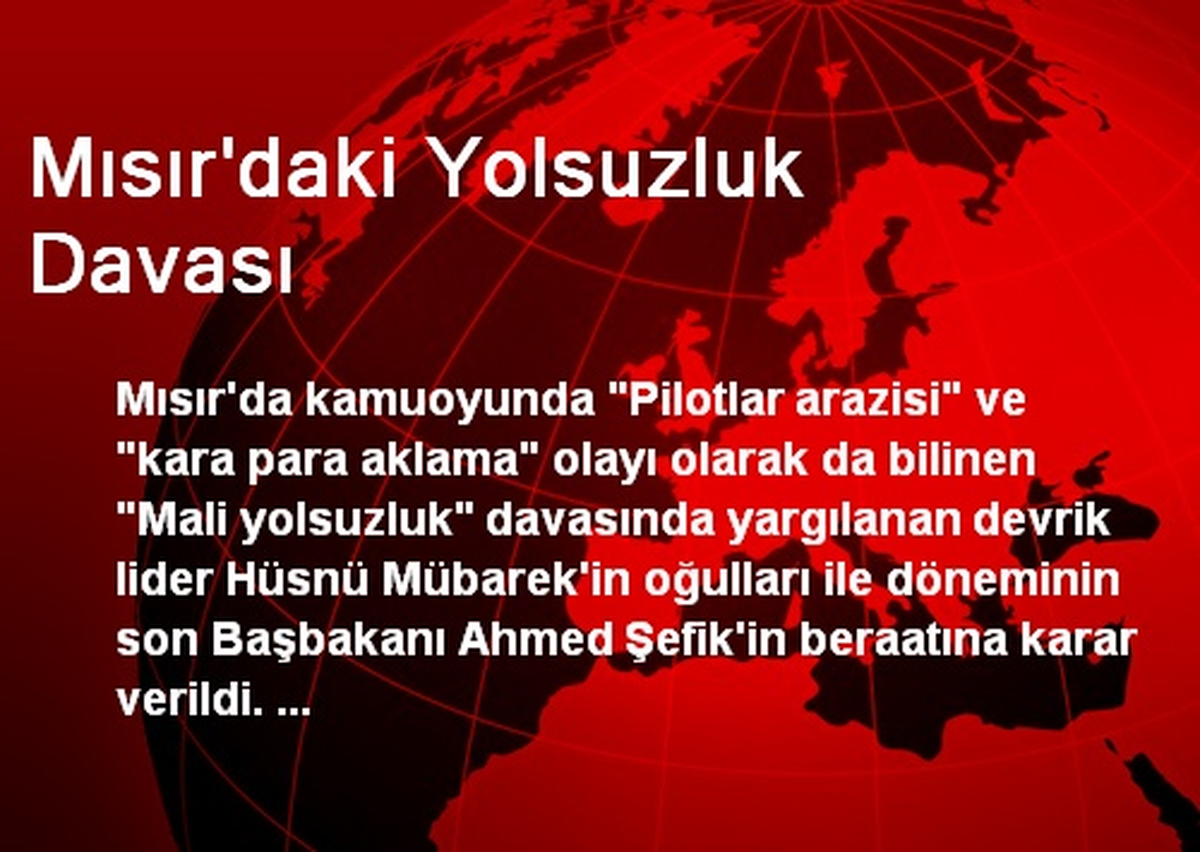 Mısır\'daki Yolsuzluk Davası