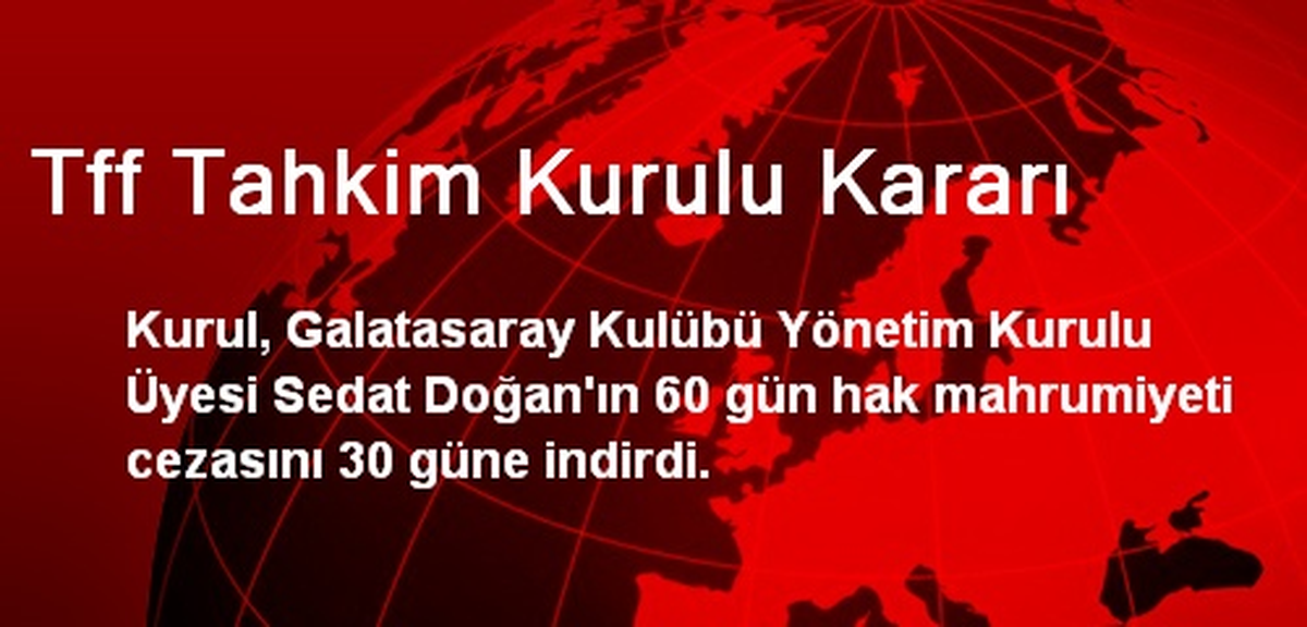 Tff Tahkim Kurulu Kararı