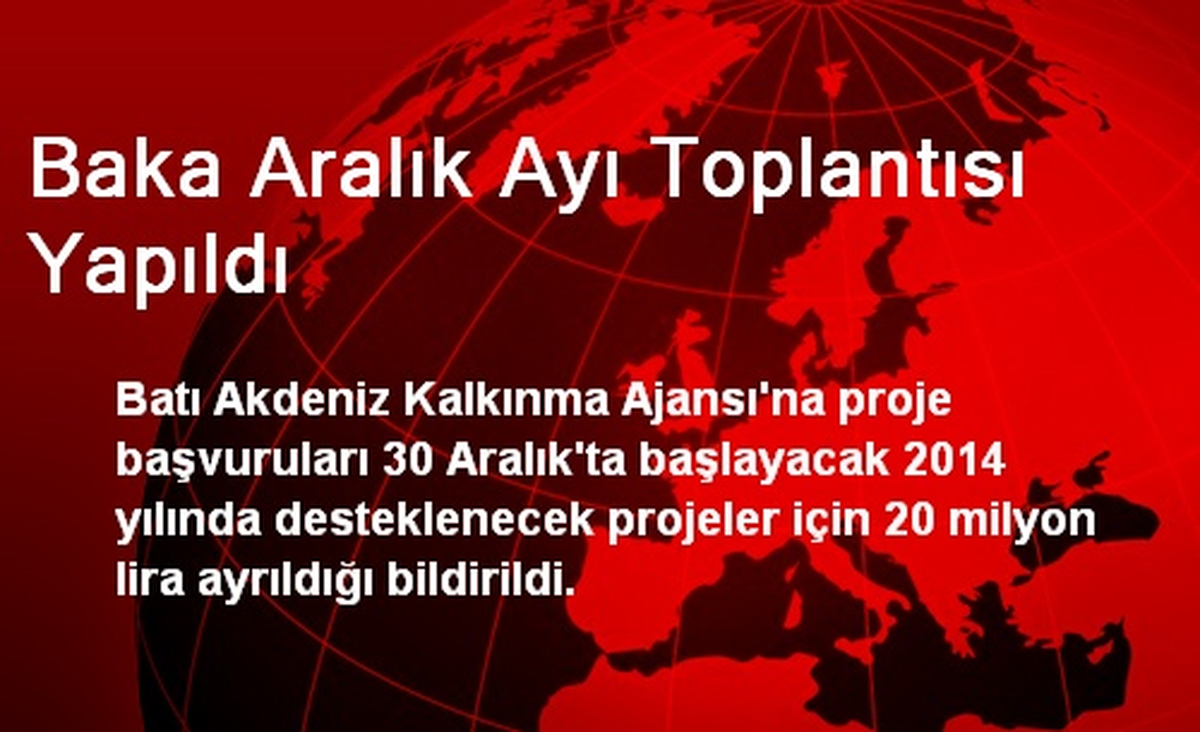 Baka Aralık Ayı Toplantısı Yapıldı