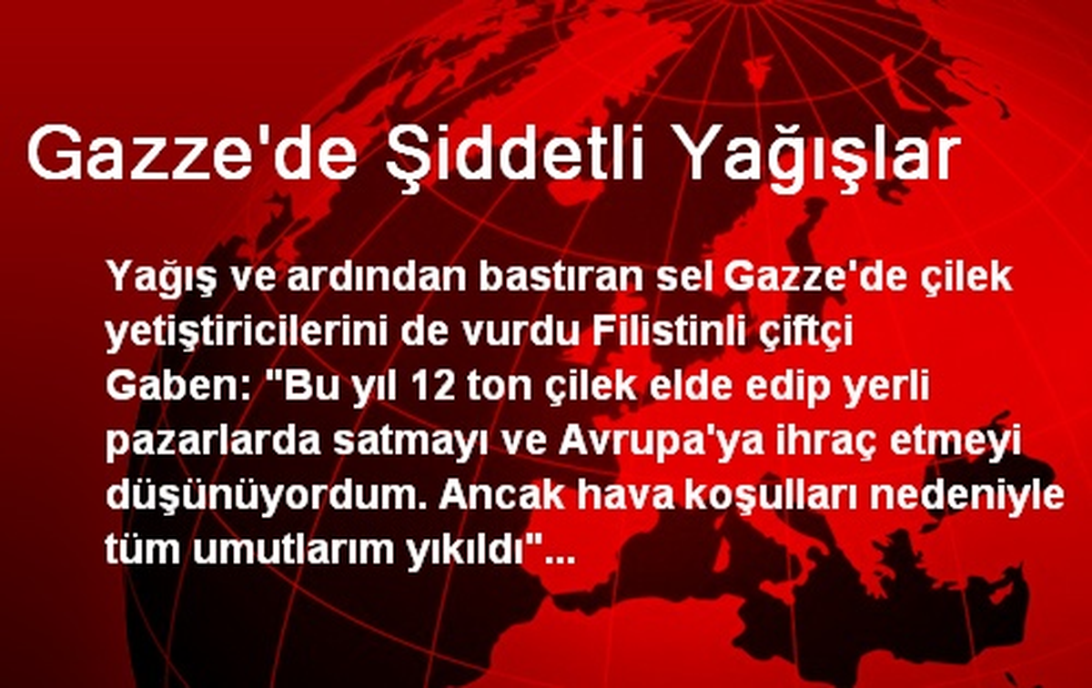 Gazze\'de Şiddetli Yağışlar