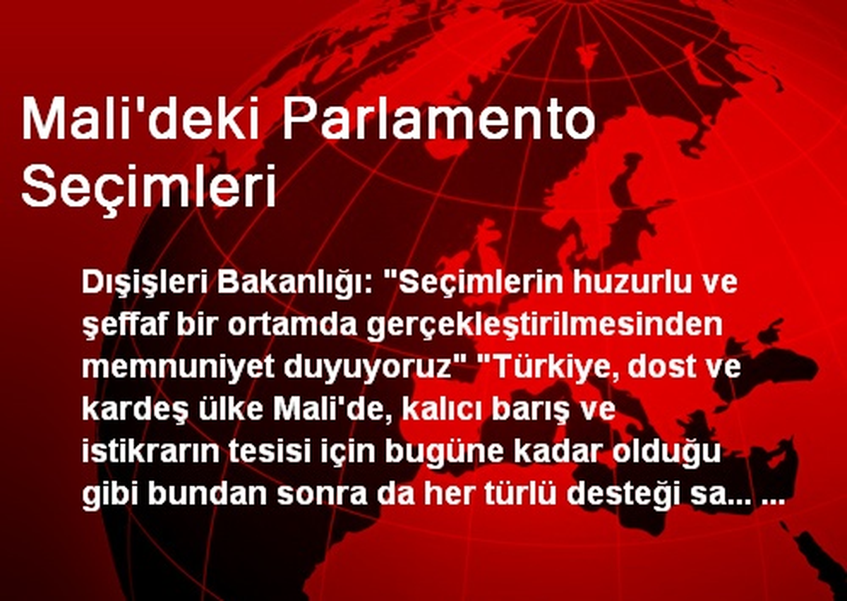 Mali\'deki Parlamento Seçimleri