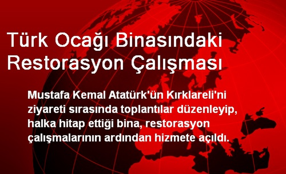 Türk Ocağı Binasındaki Restorasyon Çalışması