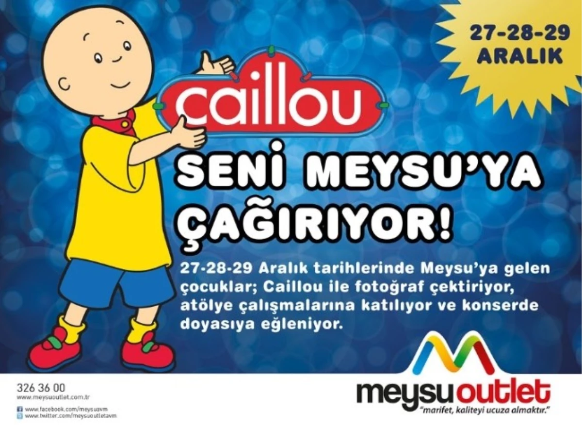 Caillou Seni Meysu Outlet\'e Çağırıyor