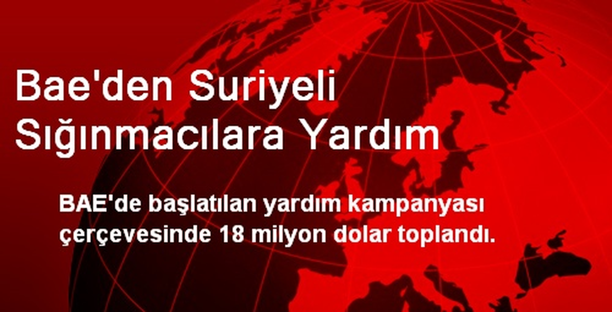 Bae\'den Suriyeli Sığınmacılara Yardım