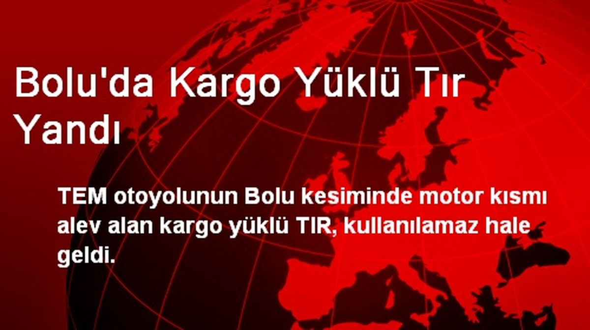 Bolu\'da Kargo Yüklü Tır Yandı