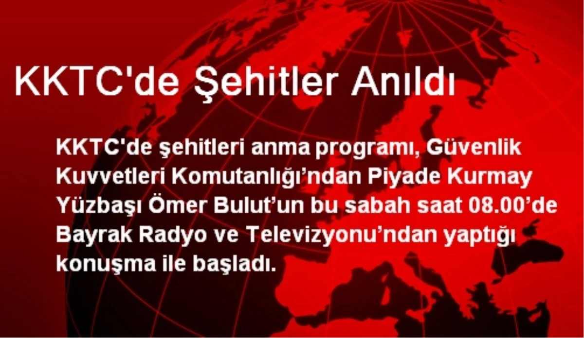 KKTC\'de Şehitler Anıldı