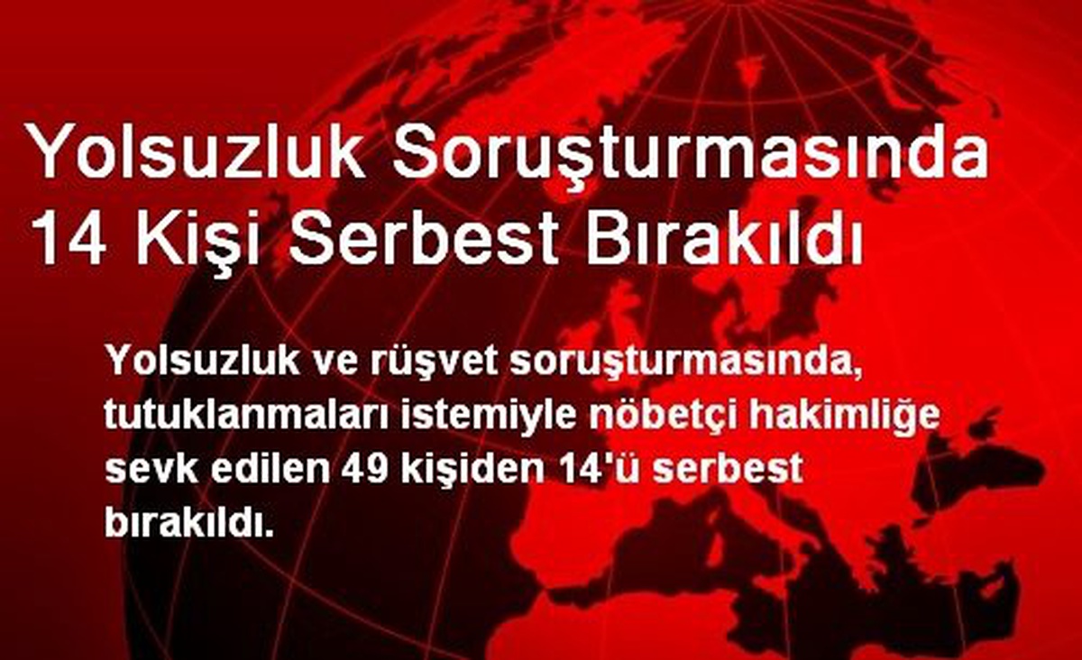Yolsuzluk Soruşturmasında 14 Kişi Serbest Bırakıldı