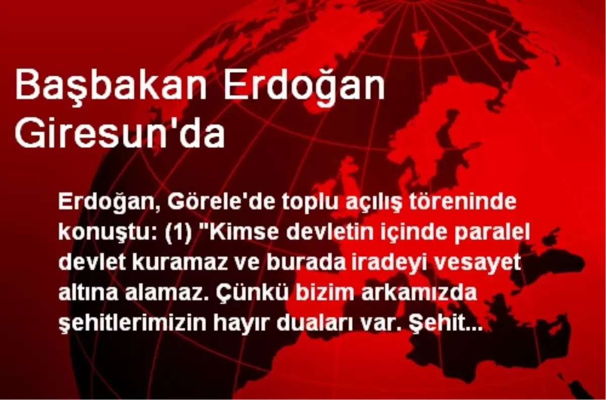 Başbakan Erdoğan Giresun\'da