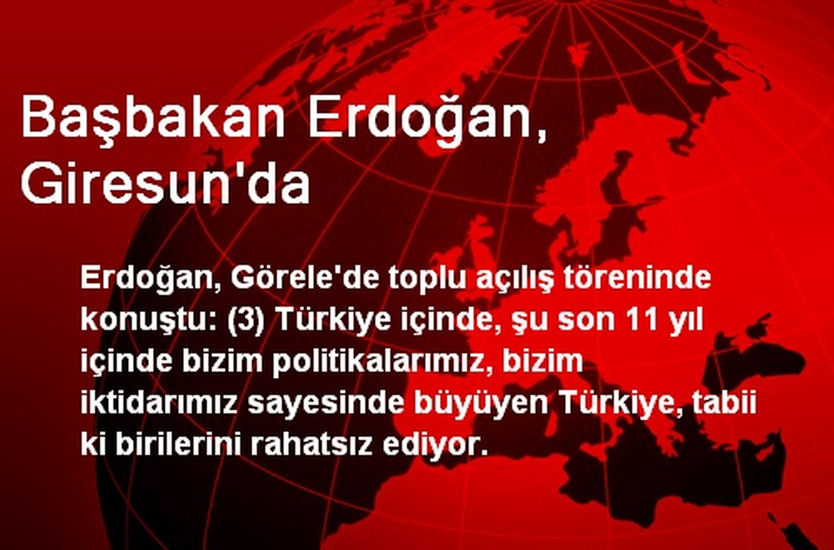 Başbakan Erdoğan, Giresun\'da