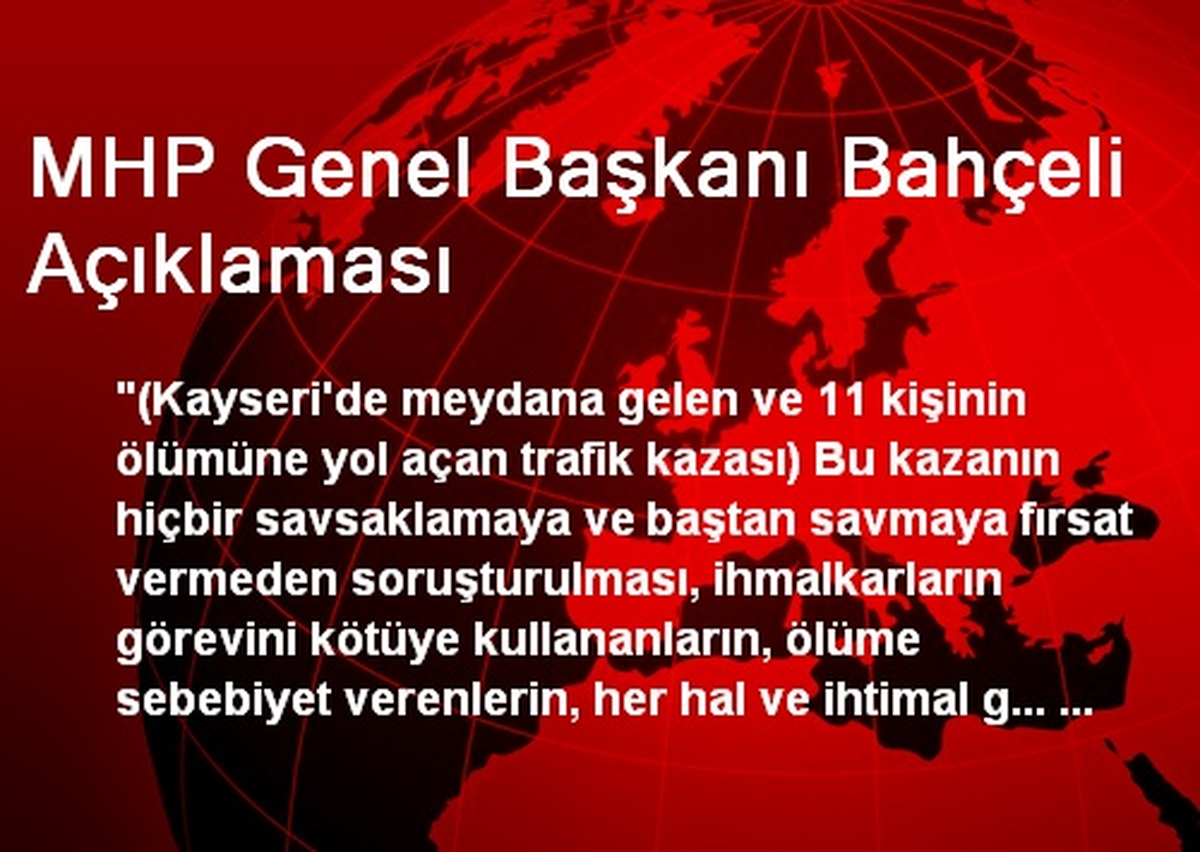 MHP Genel Başkanı Bahçeli Açıklaması