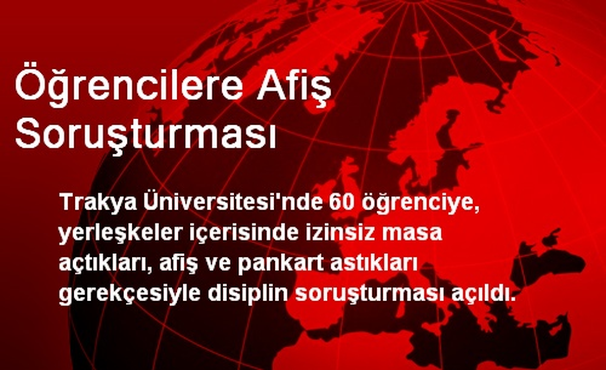 Öğrencilere Afiş Soruşturması
