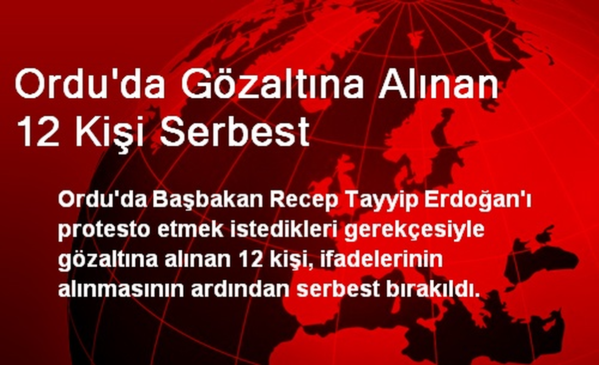 Ordu\'da Gözaltına Alınan 12 Kişi Serbest