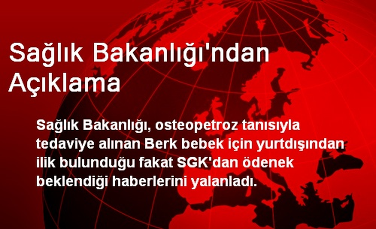 Sağlık Bakanlığı\'ndan Açıklama