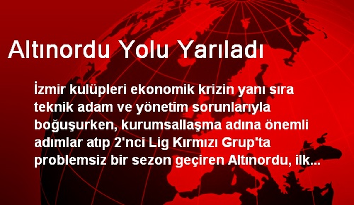 Altınordu Yolu Yarıladı