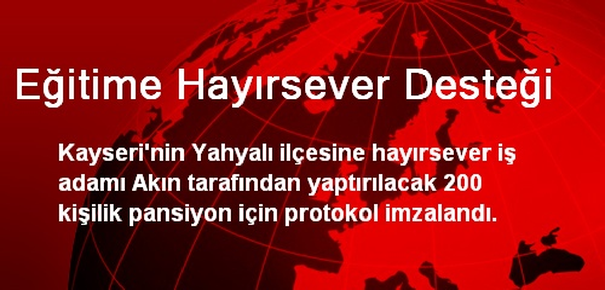 Eğitime Hayırsever Desteği
