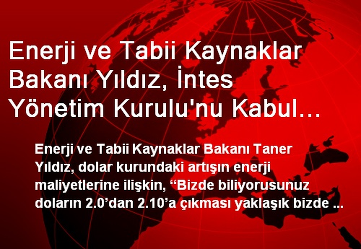 Enerji ve Tabii Kaynaklar Bakanı Yıldız, İntes Yönetim Kurulu\'nu Kabul Etti