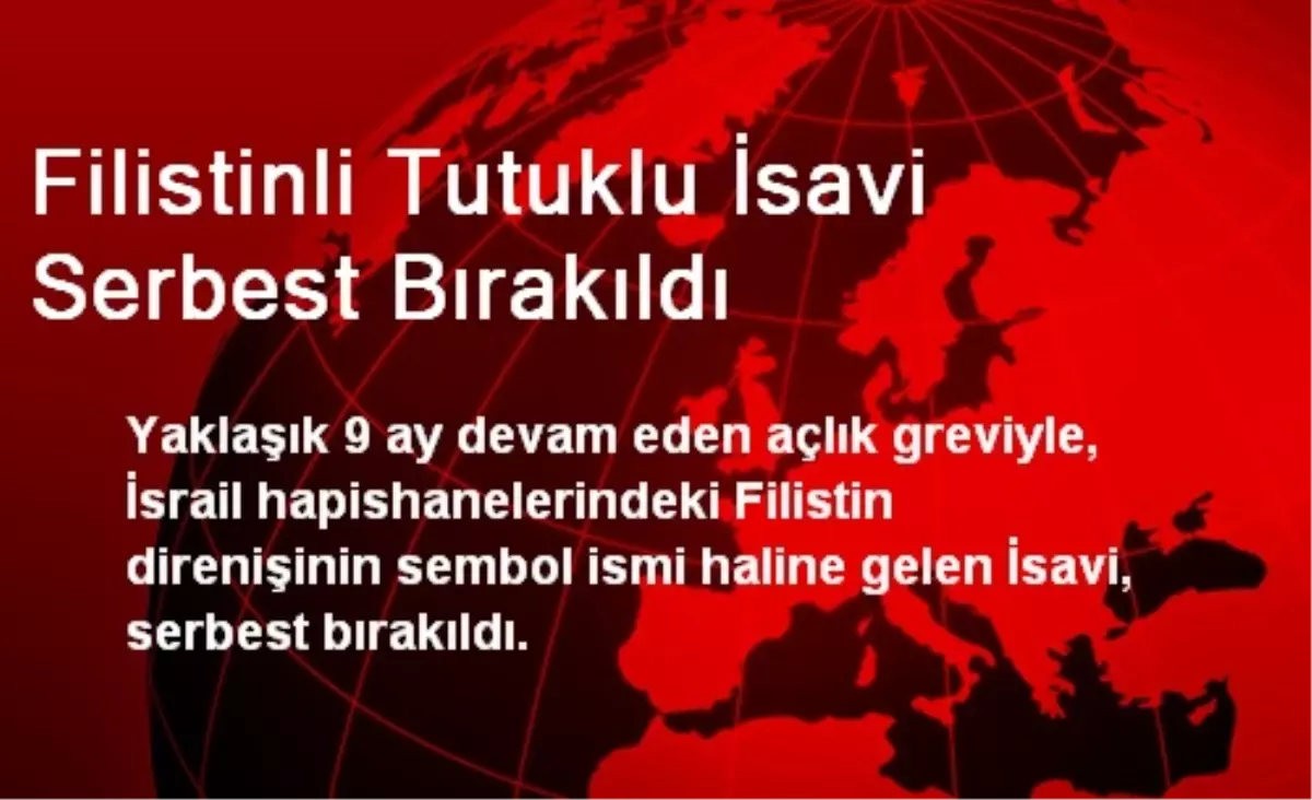 Filistinli Tutuklu İsavi Serbest Bırakıldı