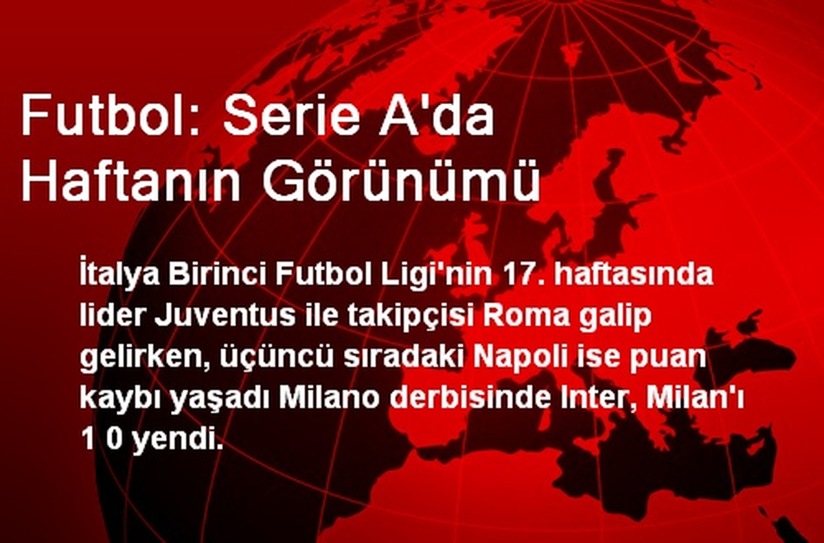 Futbol: Serie A\'da Haftanın Görünümü