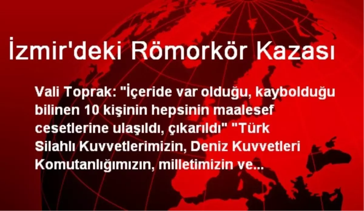 İzmir\'deki Römorkör Kazası