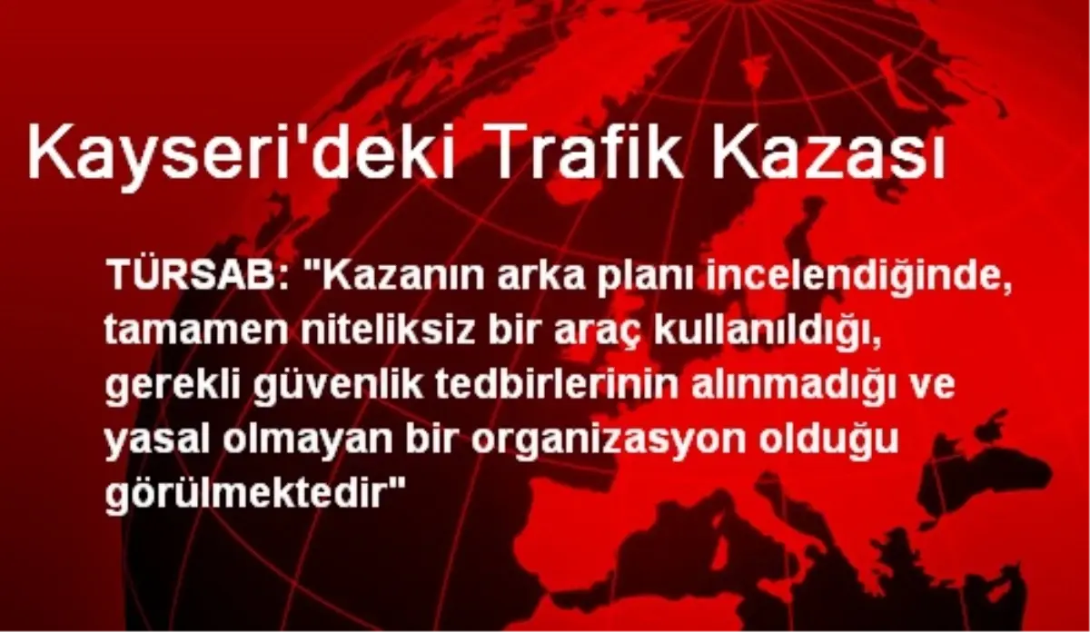 Kayseri\'deki Trafik Kazası