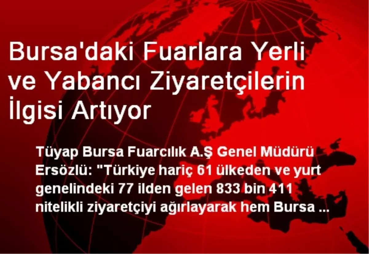 Bursa\'daki Fuarlara Yerli ve Yabancı İlgisi Artıyor