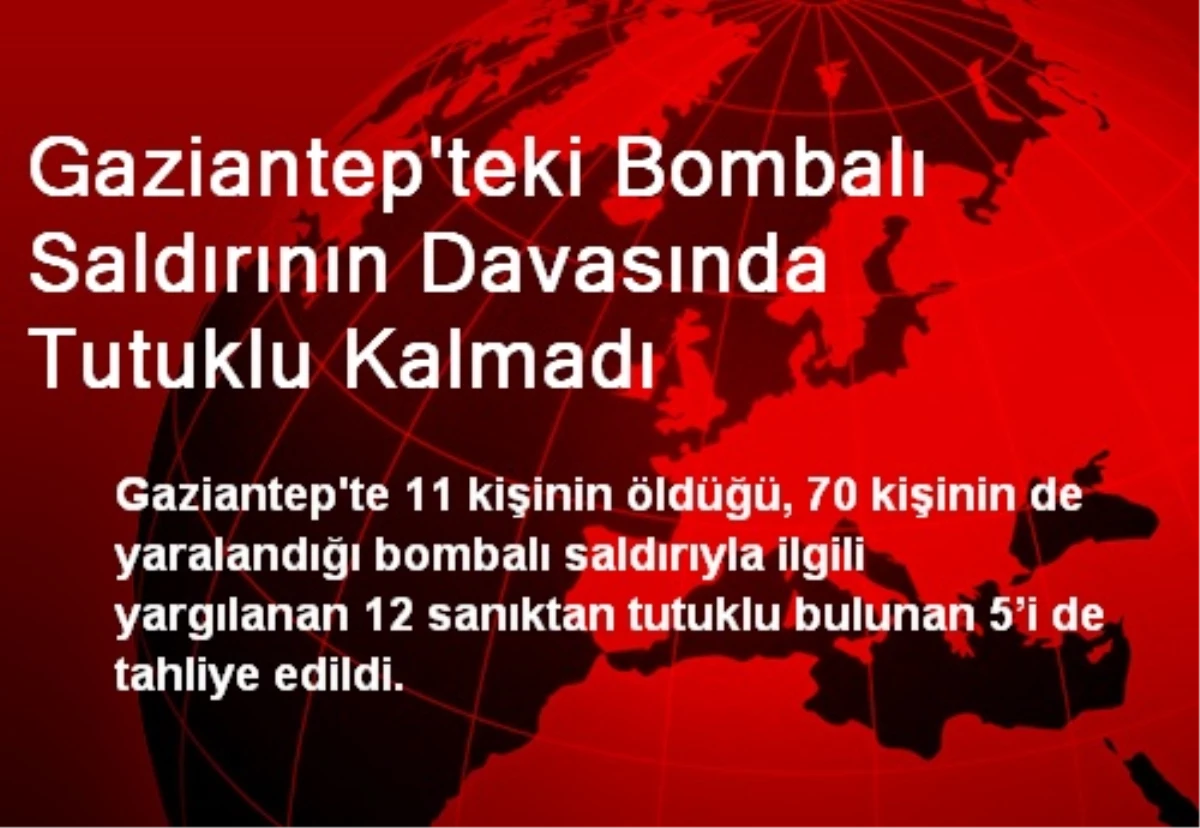 Gaziantep\'teki Bombalı Saldırının Davasında Tutuklu Kalmadı